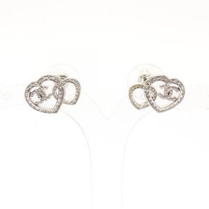 CHANEL Green Logo Earrings